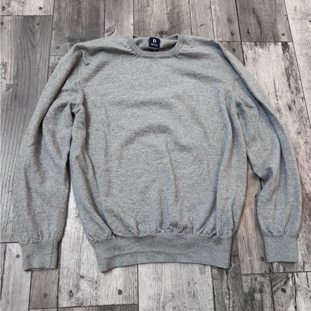 Boggi Milano Grey Lightweight Wool Crew neck Sweater